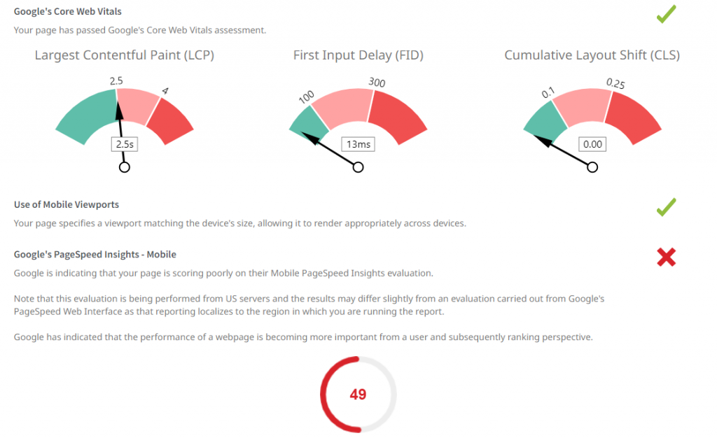 wynik core web vitals